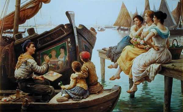 Üç Güzeller (tuval üzerine yağlı boya) by Antonio Paoletti