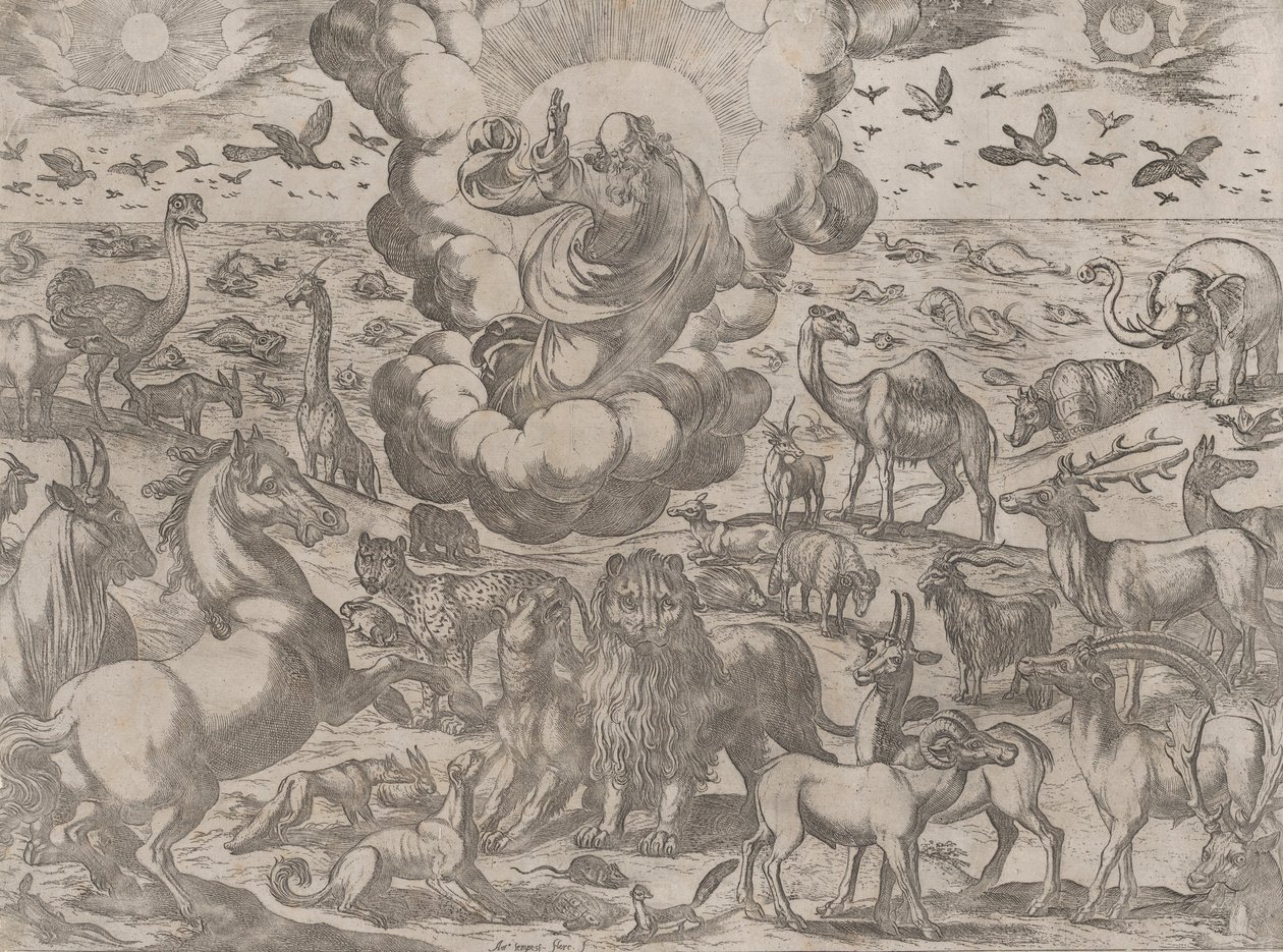 Hayvanları Yaratan Tanrı, ca. 1590-1630. by Antonio Tempesta