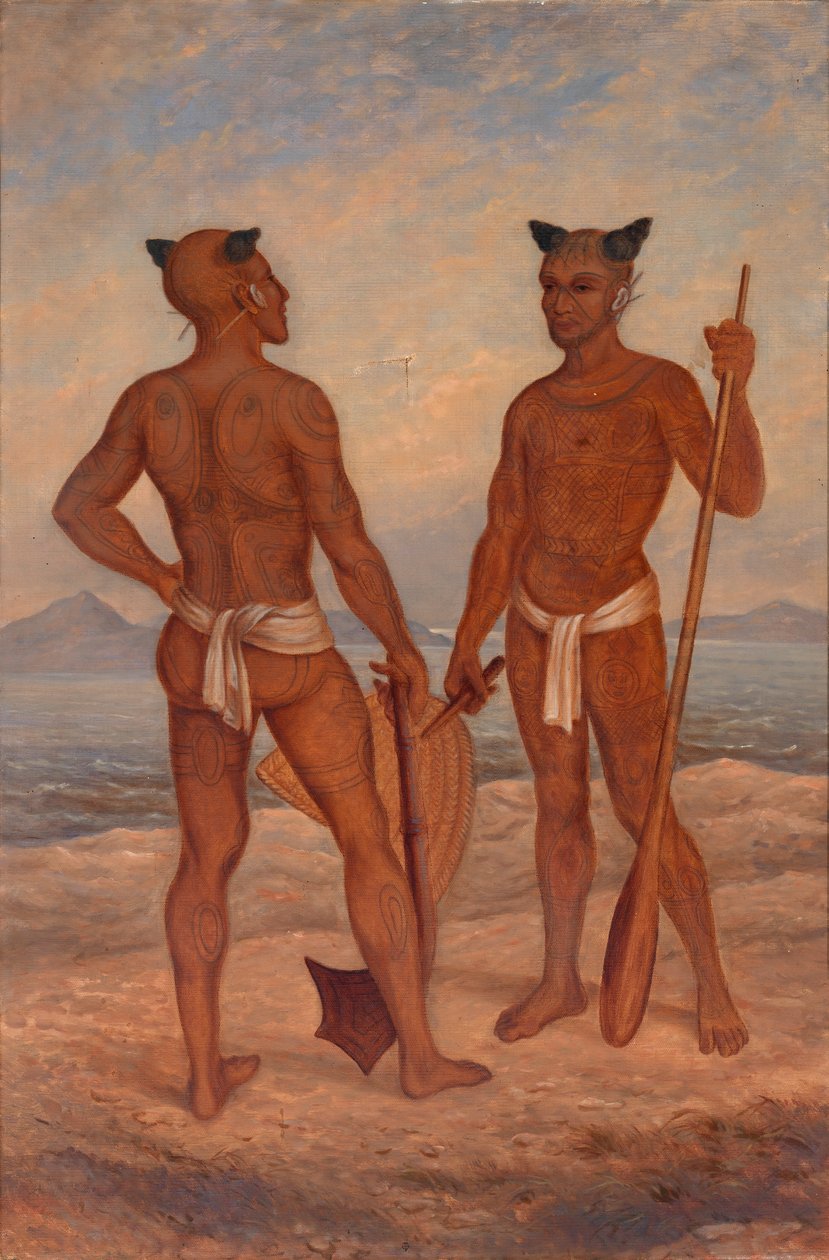 Marquesan Erkekler, ca. 1893. by Antonio Zeno Shindler