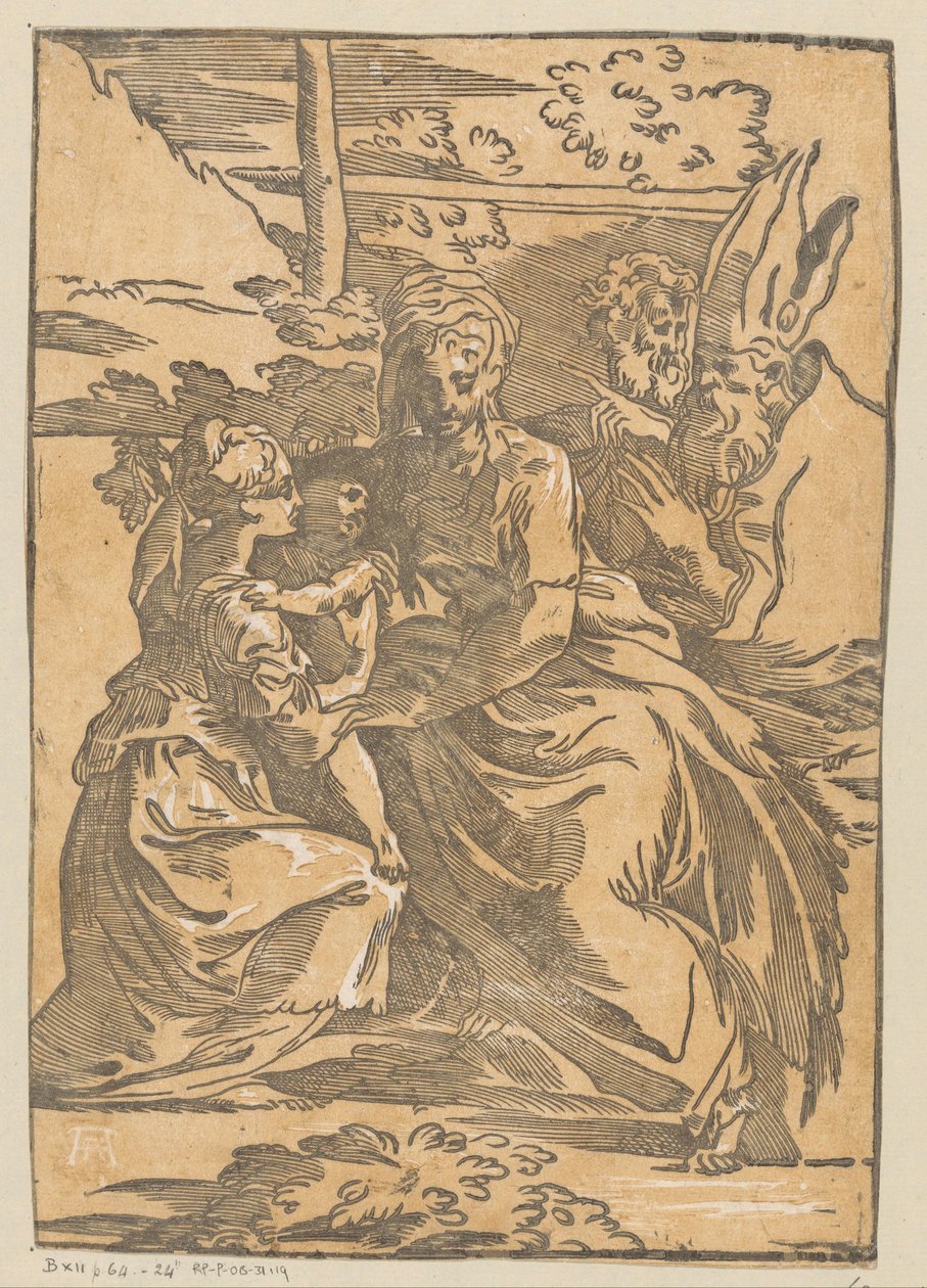 Kadın aziz Mesih çocuğunu alır by Antonio da Trento (possibly)