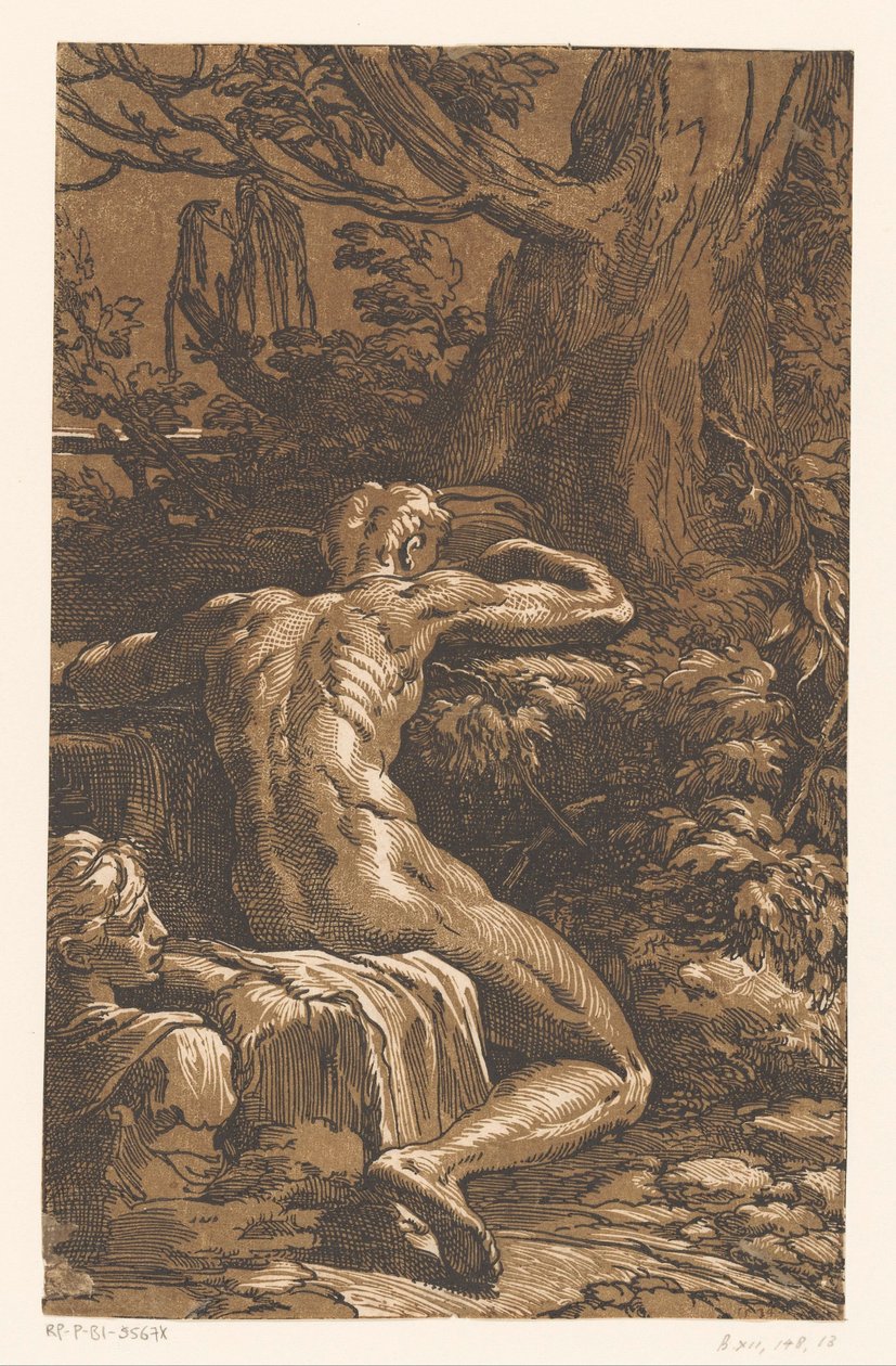 Bir manzarada çıplak adam by Antonio da Trento
