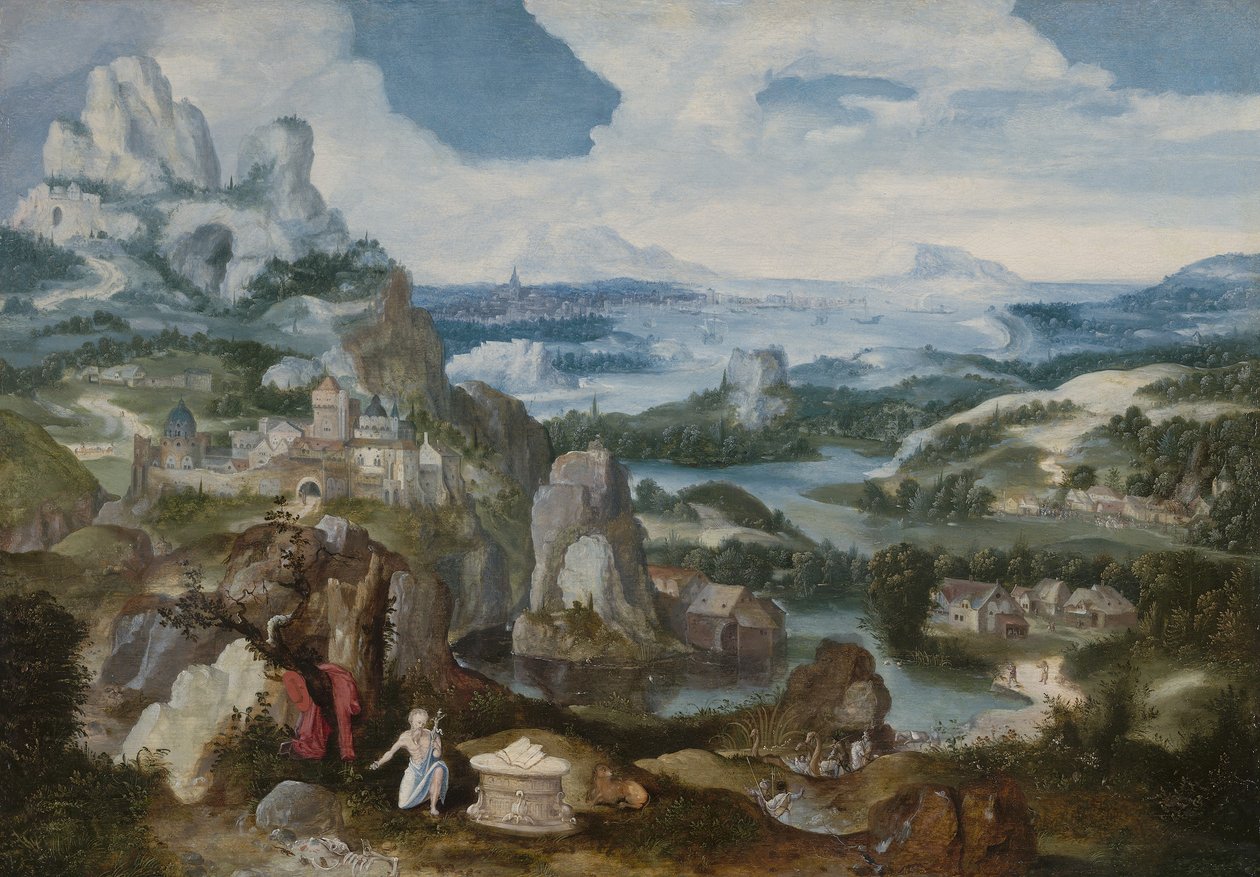 Tövbekar Aziz Jerome ile Manzara, 1530-40 by Antwerp School