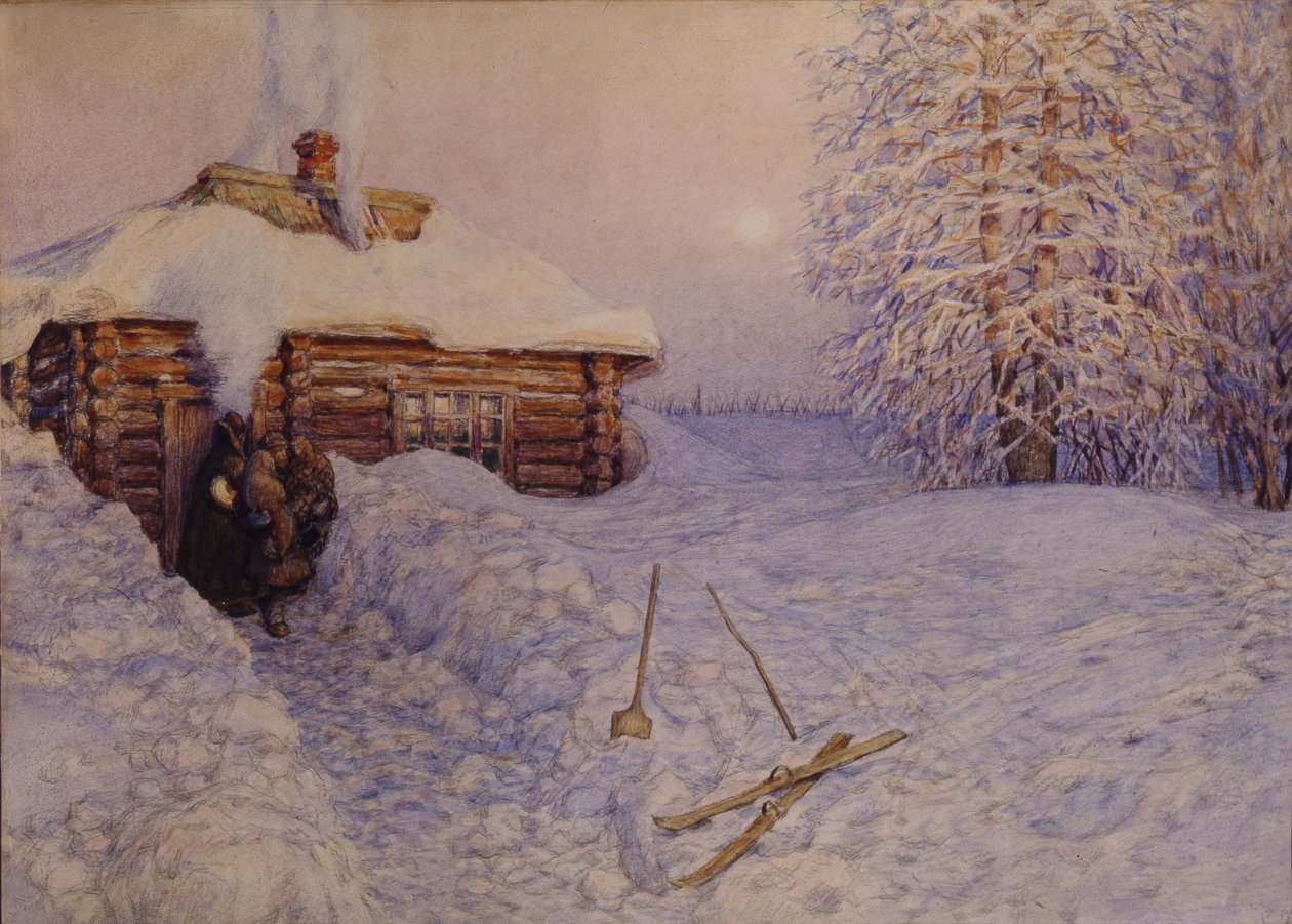 Banya, Kışın 1919 by Apollinari Mikhailovich Vasnetsov