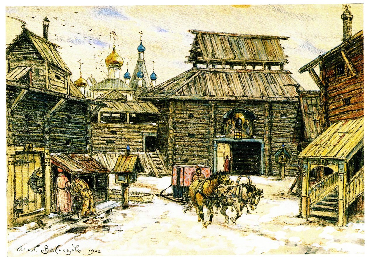 Eski Moskova. Ahşap Şehir, 1902 by Apollinari Mikhailovich Vasnetsov