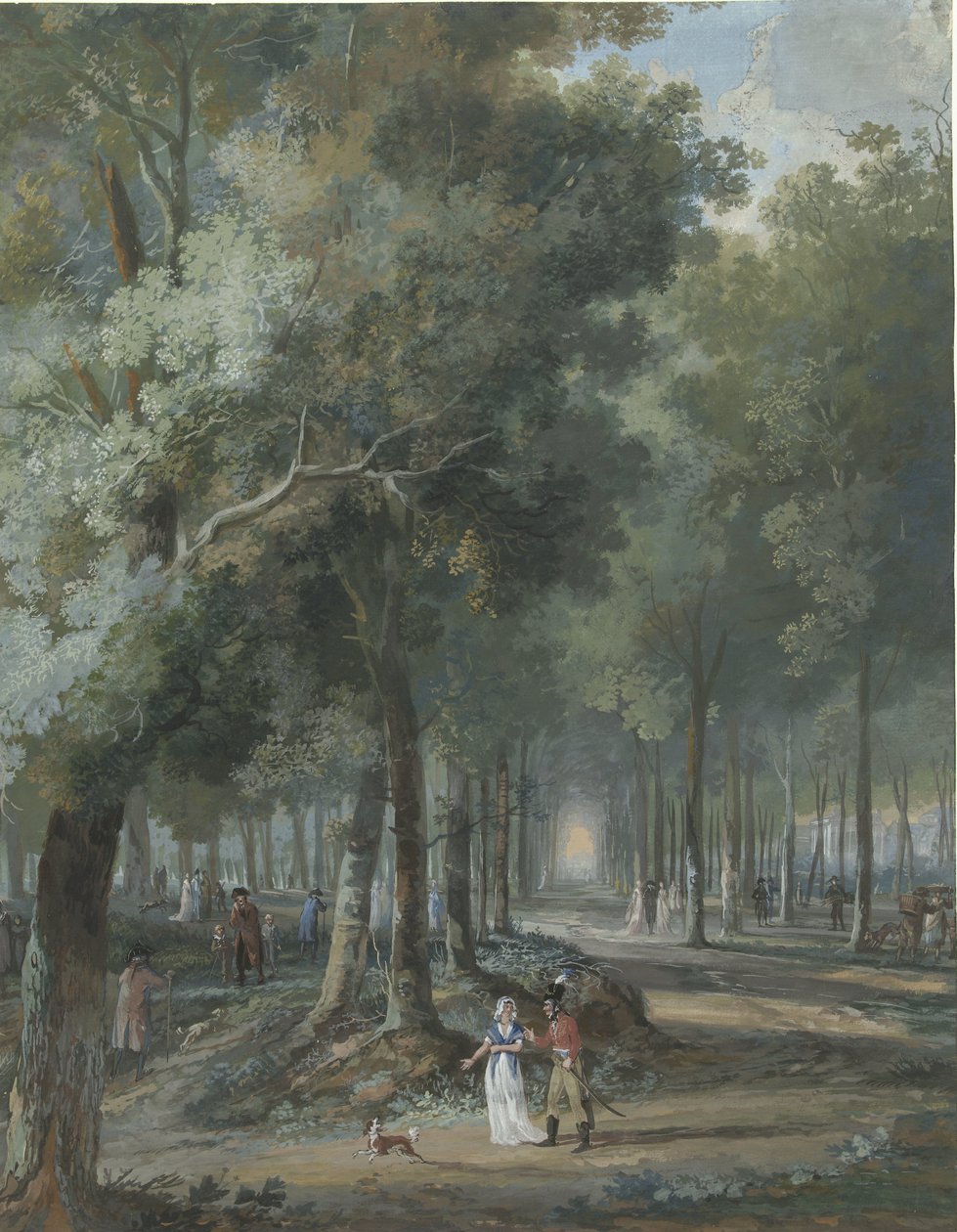 Bir parkta yürüyüşçüler by Arie Lamme
