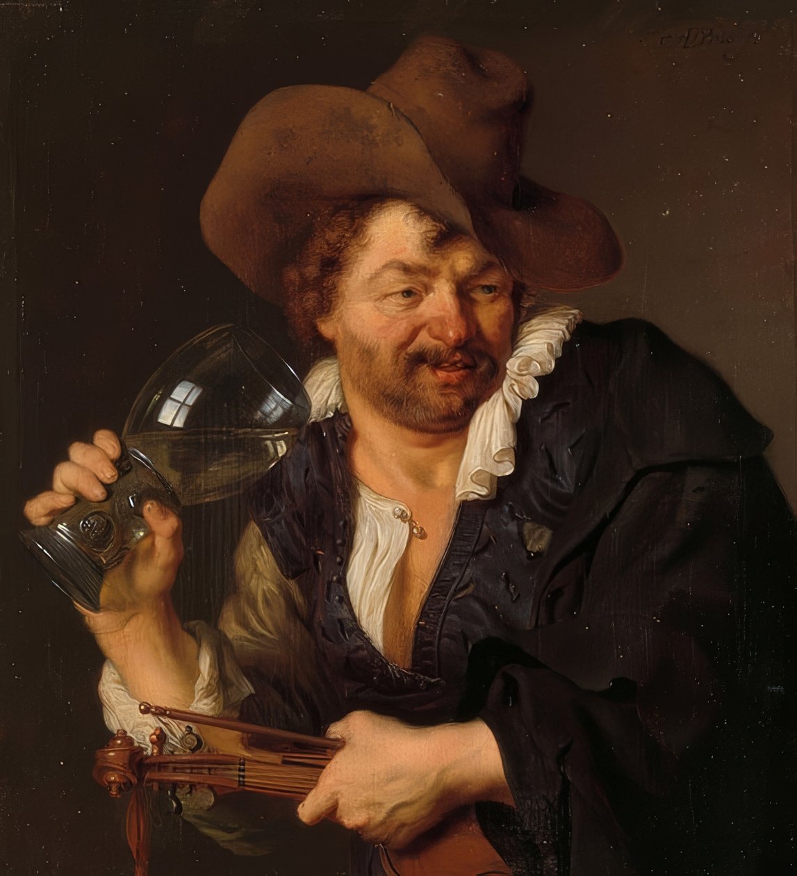 Neşeli Fiddler. 1660-80 by Arie de Vois
