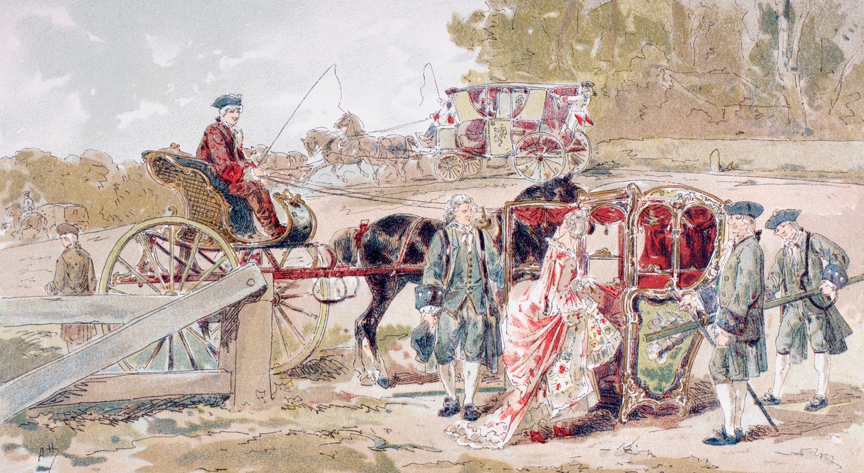 Zengin Bayan Sedan Sandalyeye Giriyor by Armand Jean Heins