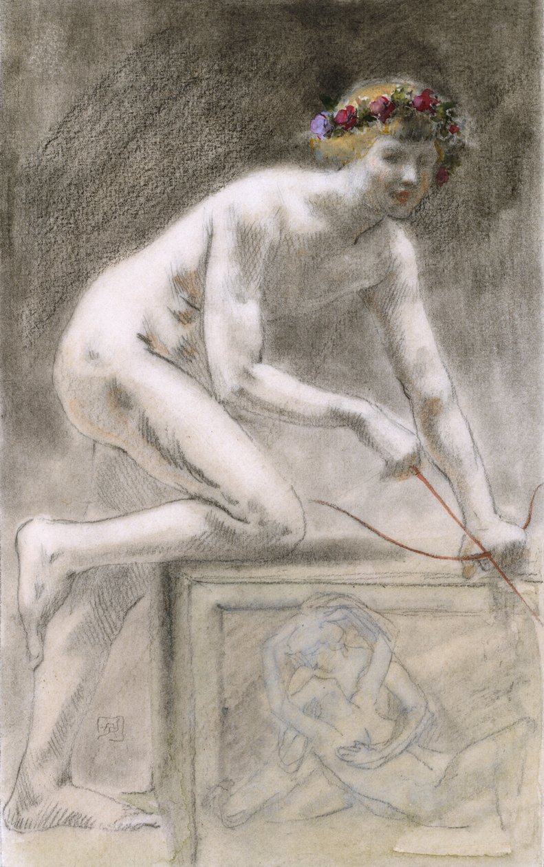 Eros (kağıt üzerinde kömür) by Armand Rassenfosse