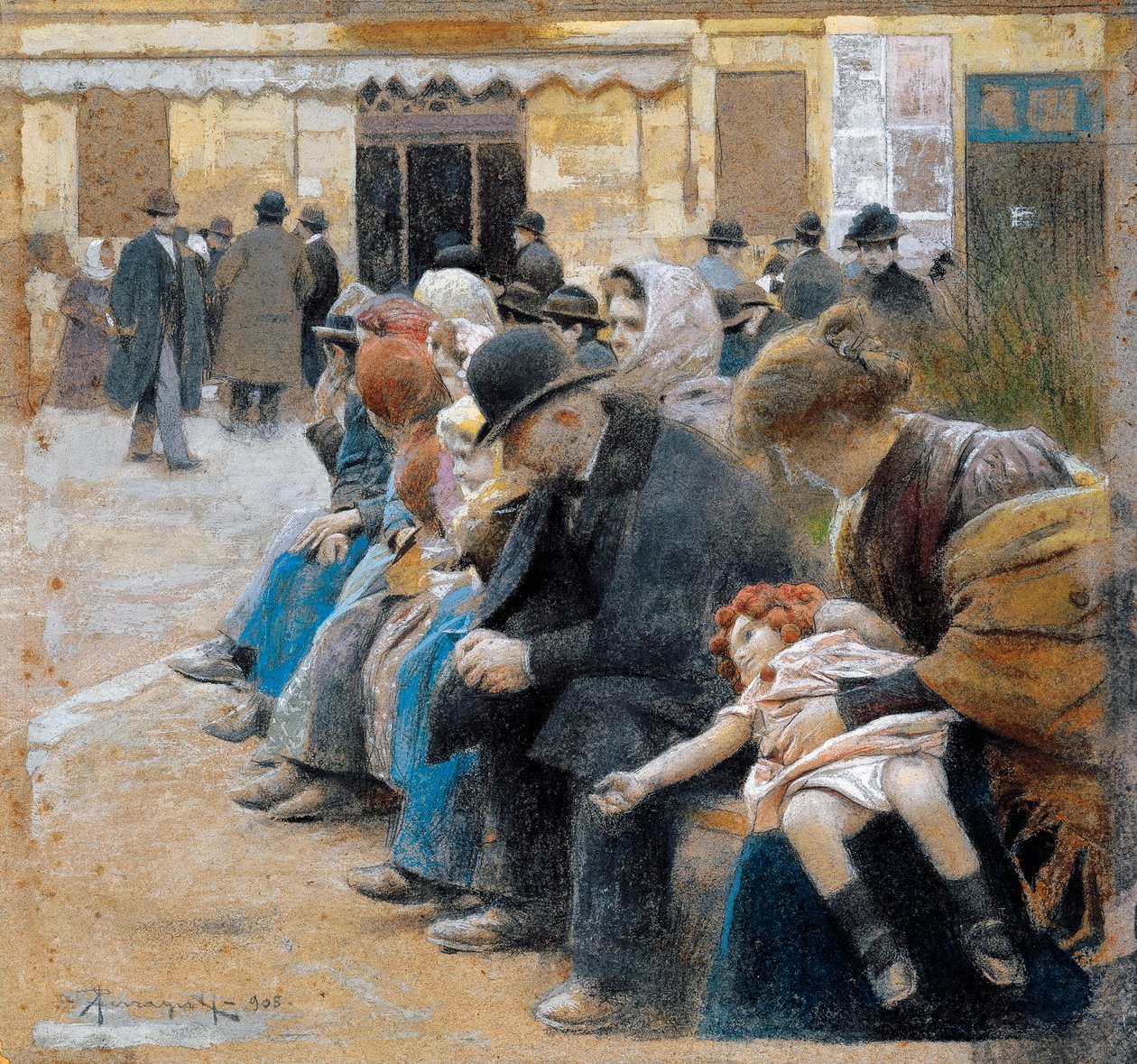 Göçmenler, yazan Arnaldo Ferraguti (1862-1925) by Arnaldo Ferraguti