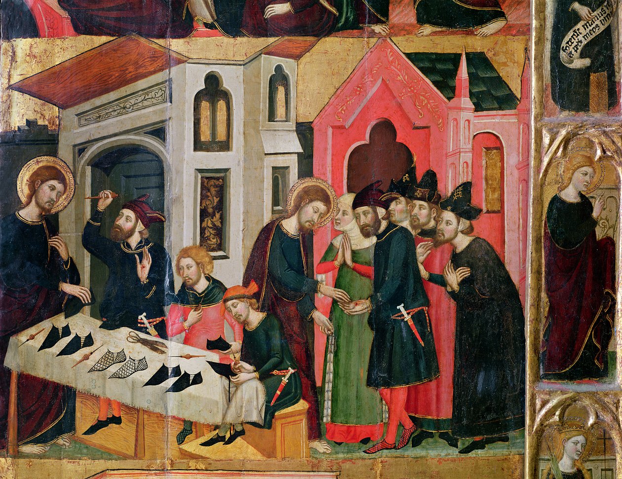 The Altarpiece of SS. Mark and Ania, detail of a shoemender