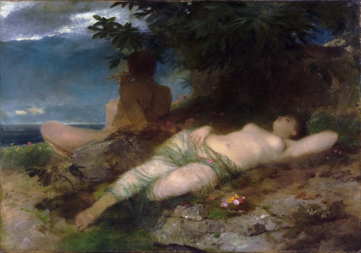 su perisi ve satir by Arnold Böcklin
