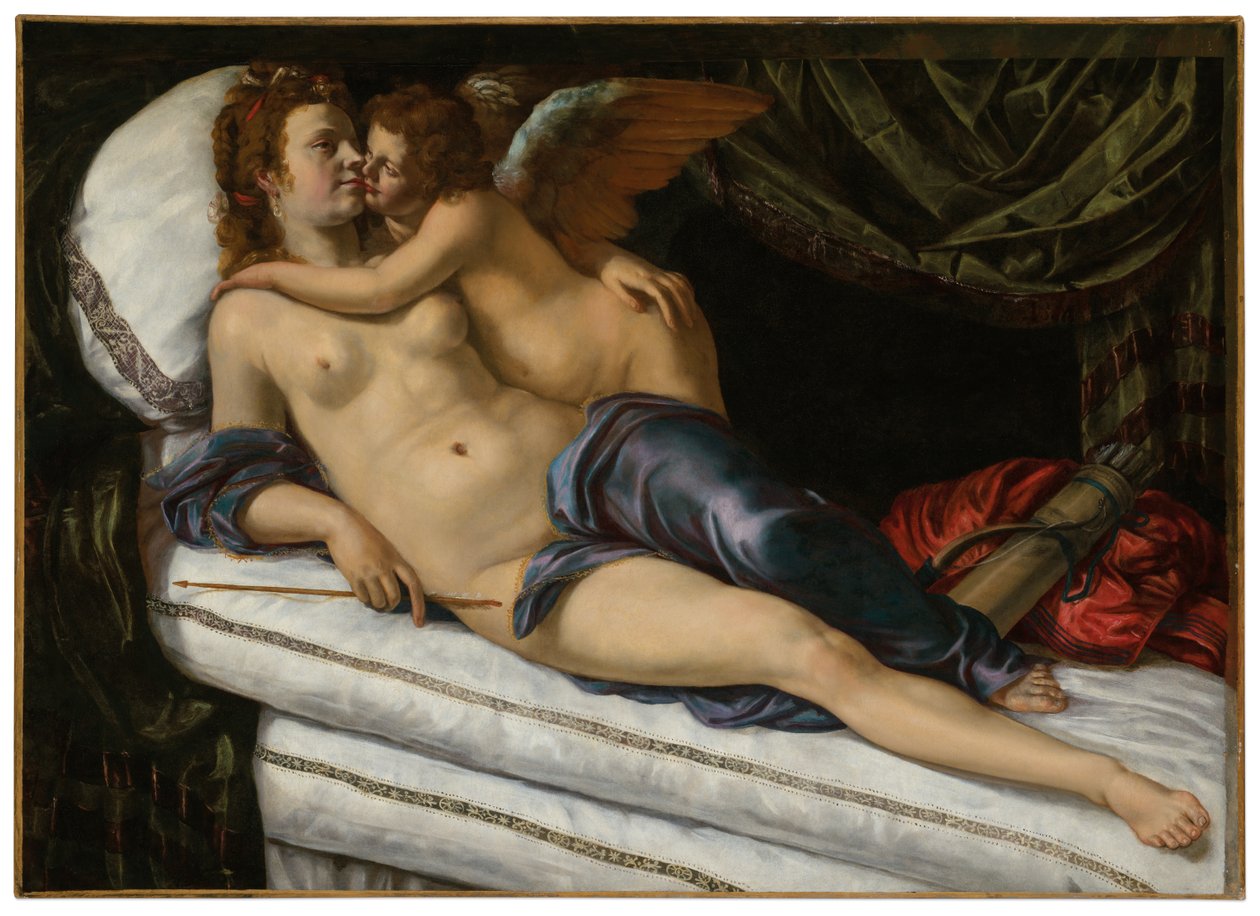 Venüs ve Aşk Tanrısı by Artemisia Gentileschi