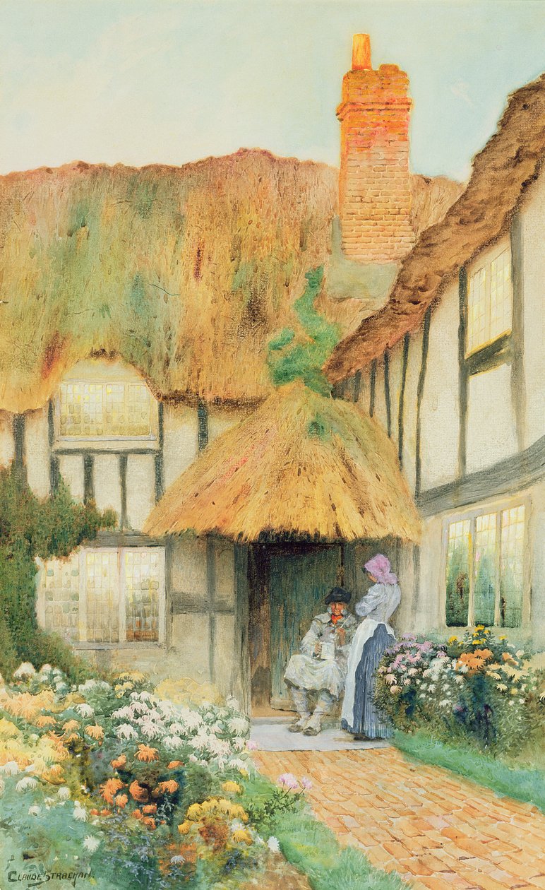 Kulübe Kapısının Yanında by Arthur Claude Strachan