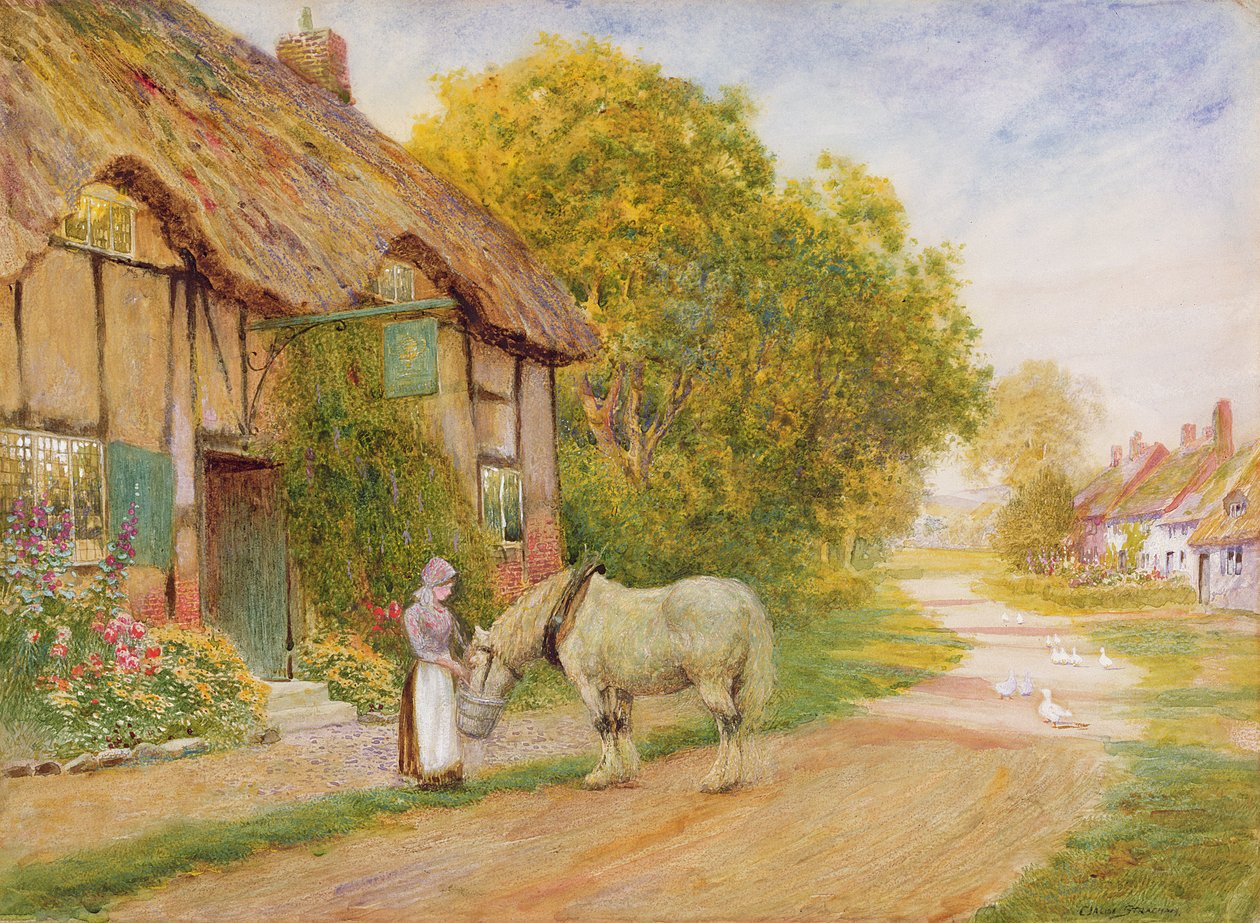 Köy Hanının Dışında by Arthur Claude Strachan