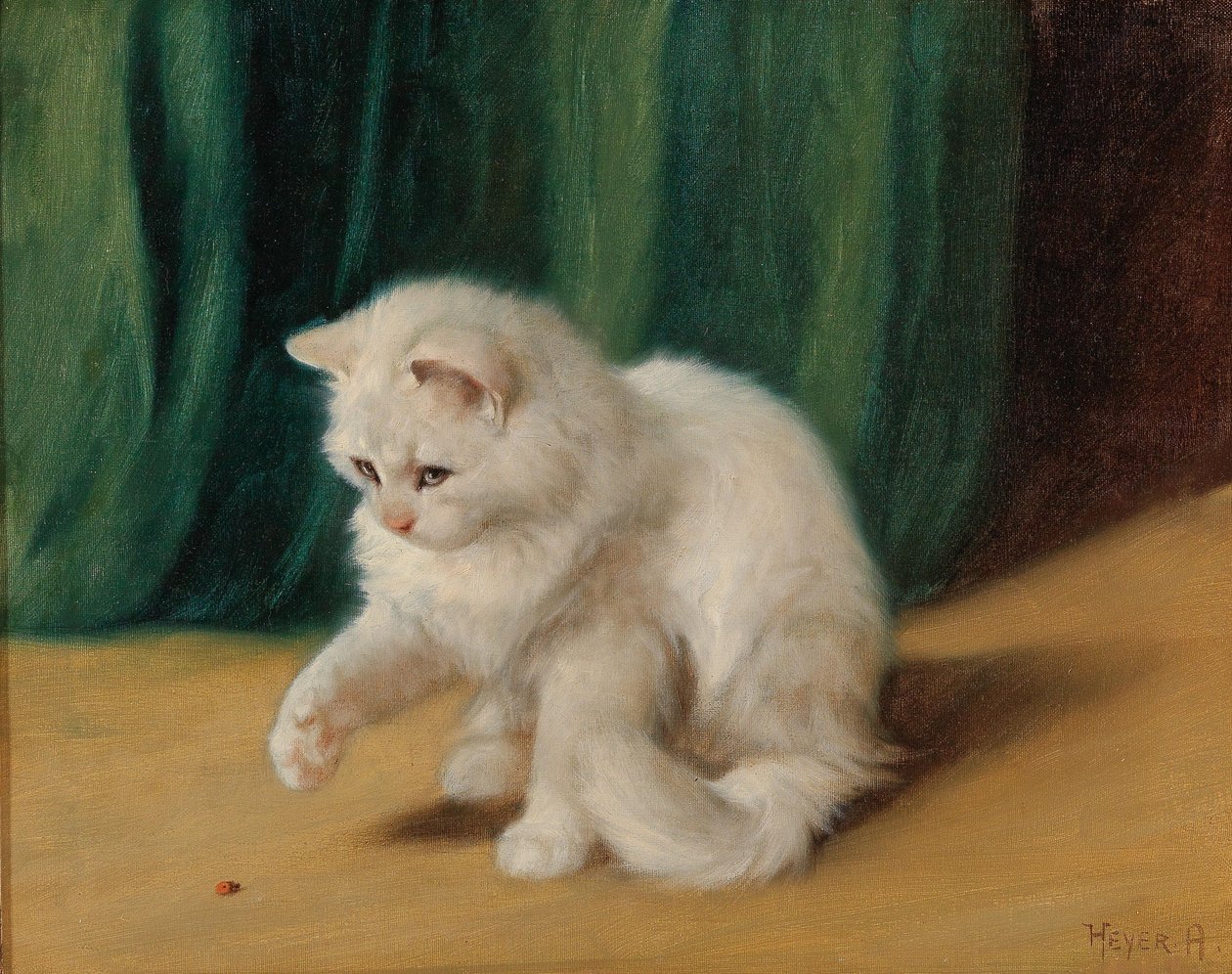 Uğur böceği ile kedi by Arthur Heyer