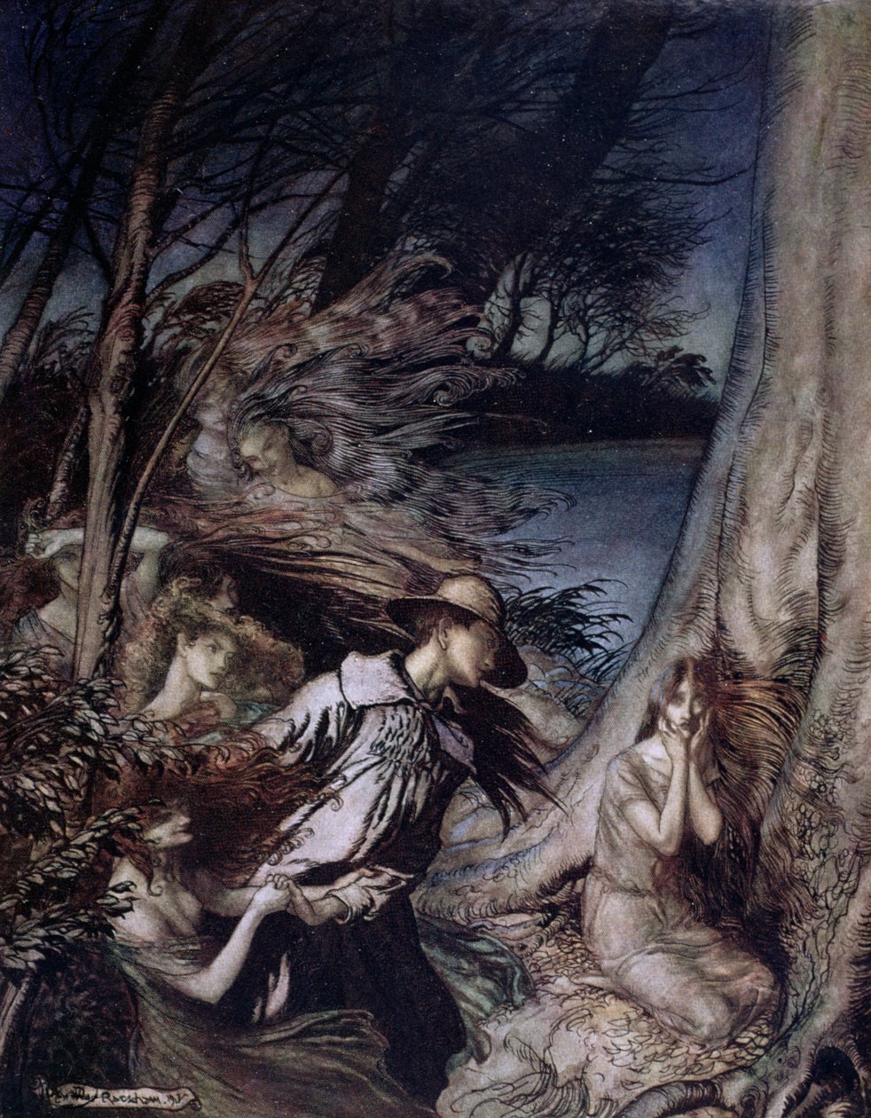 Peri İllüstrasyon, 1912 (renkli taş) by Arthur Rackham