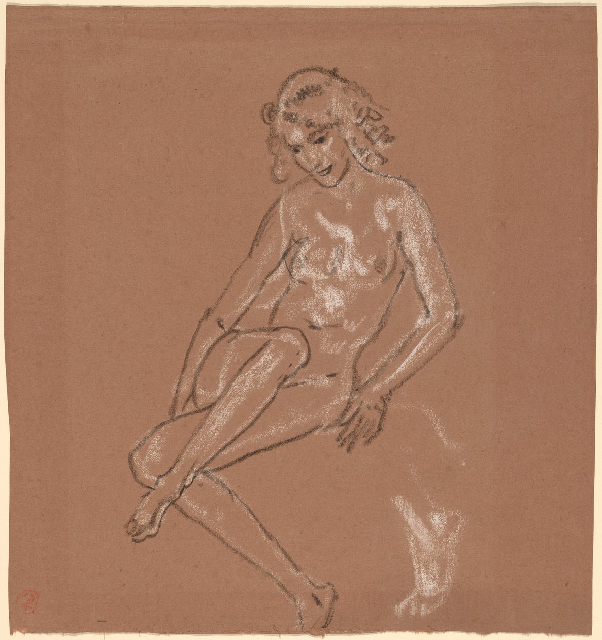 Oturmuş Çıplak ve Bir Ayak by Arthur B. Davies