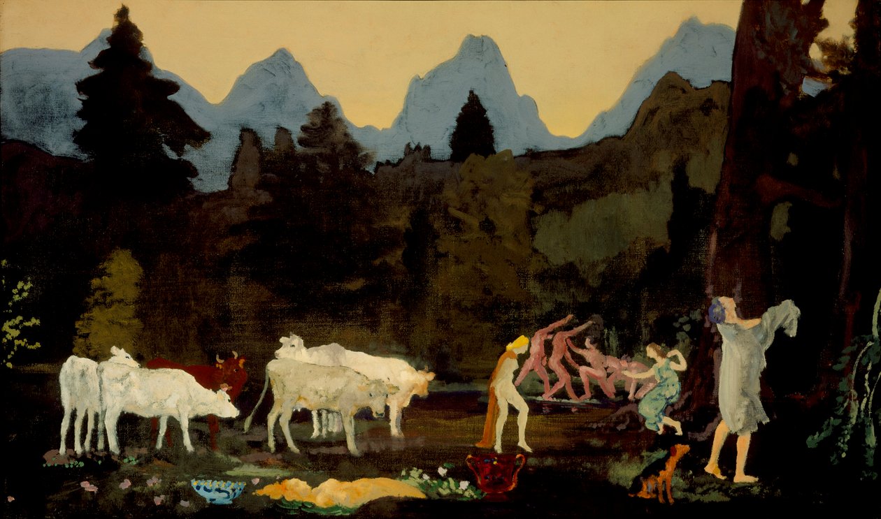 Pastoral Dells ve Peaks, c.1908-11 by Arthur Bowen Davies