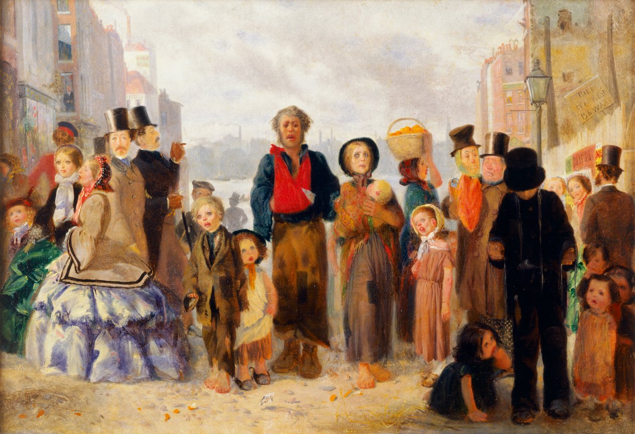 Gezici Şarkıcılar (tuval üzerine yağlıboya) by Arthur Boyd Houghton