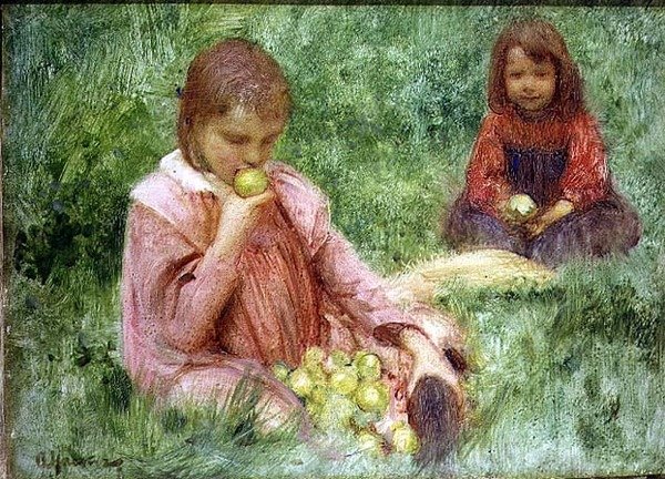 meyve bahçesinde by Arthur Hacker