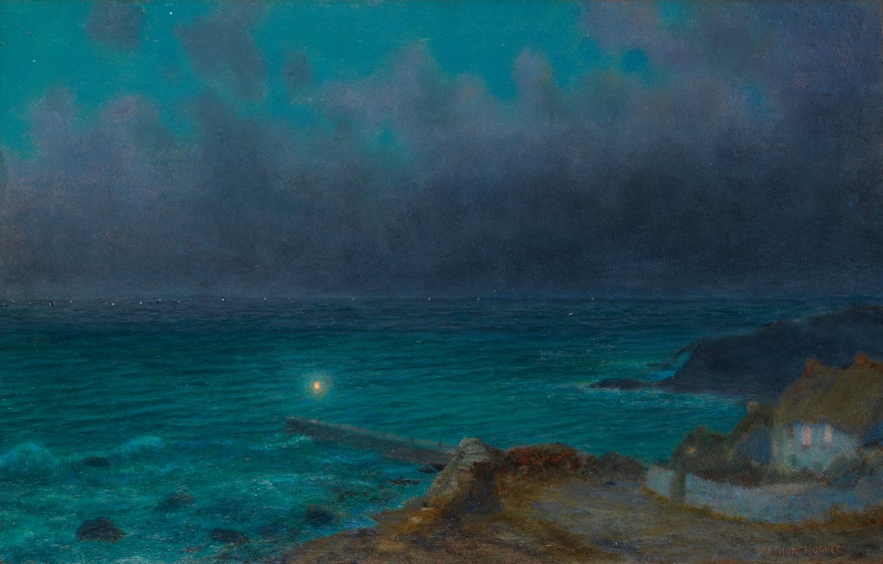 Gece İşçileri (gemide yağ) by Arthur Hughes