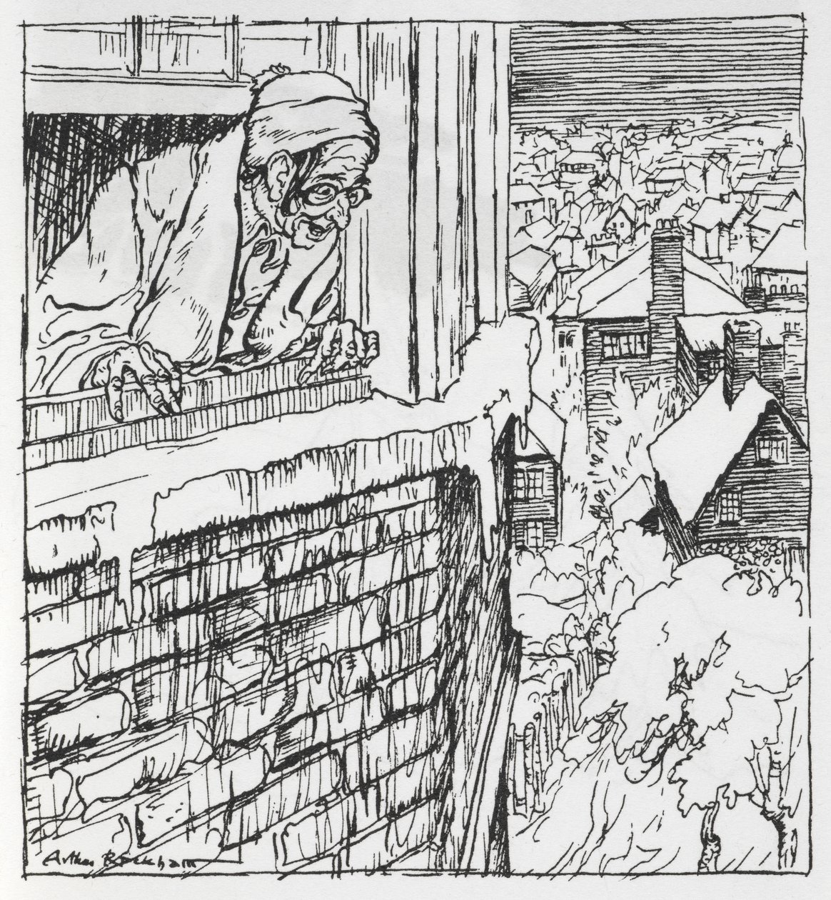 Pencereden bakan bir adam by Arthur Rackham