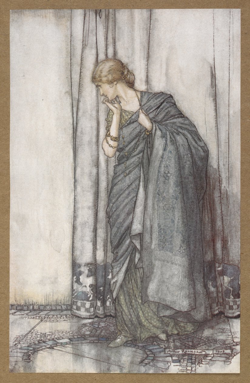 Helena'. Bir Yaz Gecesi Rüyası'ndan bir sahne. by Arthur Rackham