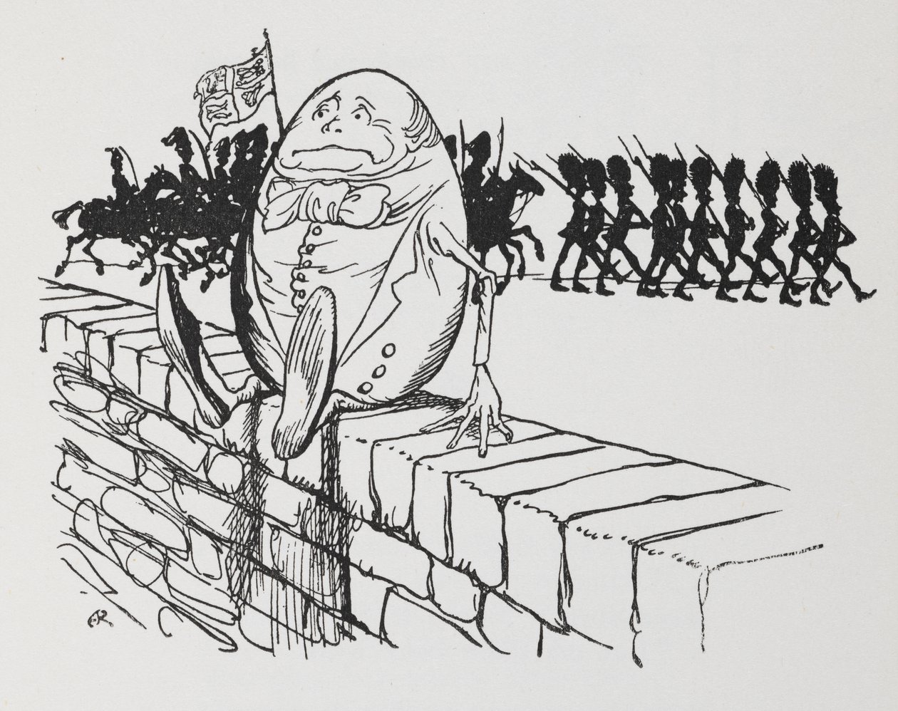 Humpty Dumpty bir duvara oturdu. by Arthur Rackham