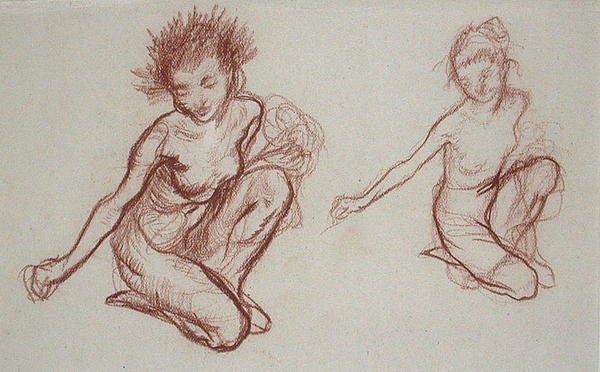 Kneeling Imp (kağıt üzerinde iyimser) by Arthur Rackham