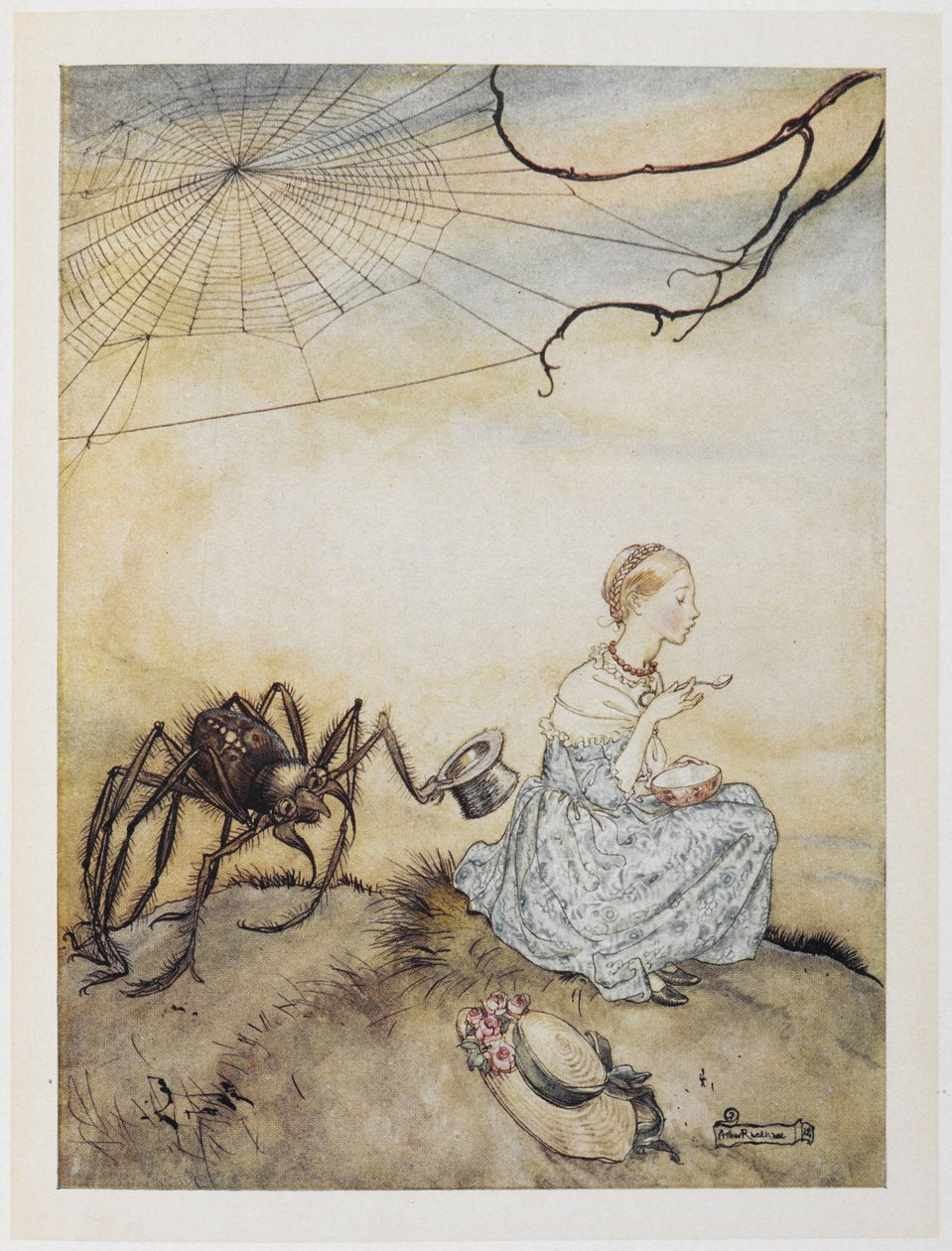 Küçük Bayan Muffet by Arthur Rackham