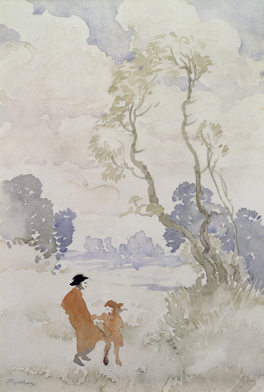 Rüzgarlı Gün (kağıt üzerinde wc) by Arthur Rackham
