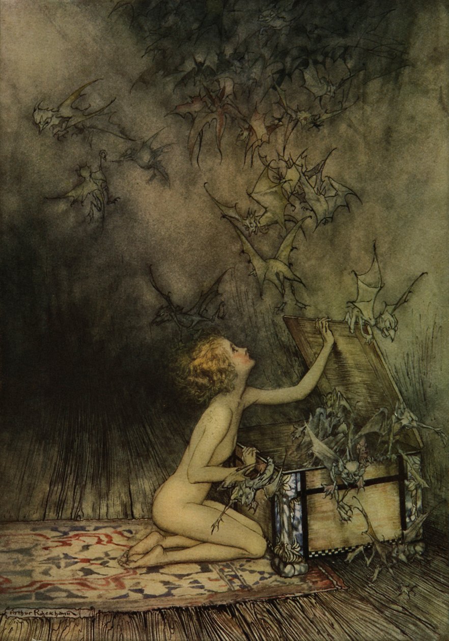 Genç kız ve yarasa gibi by Arthur Rackham