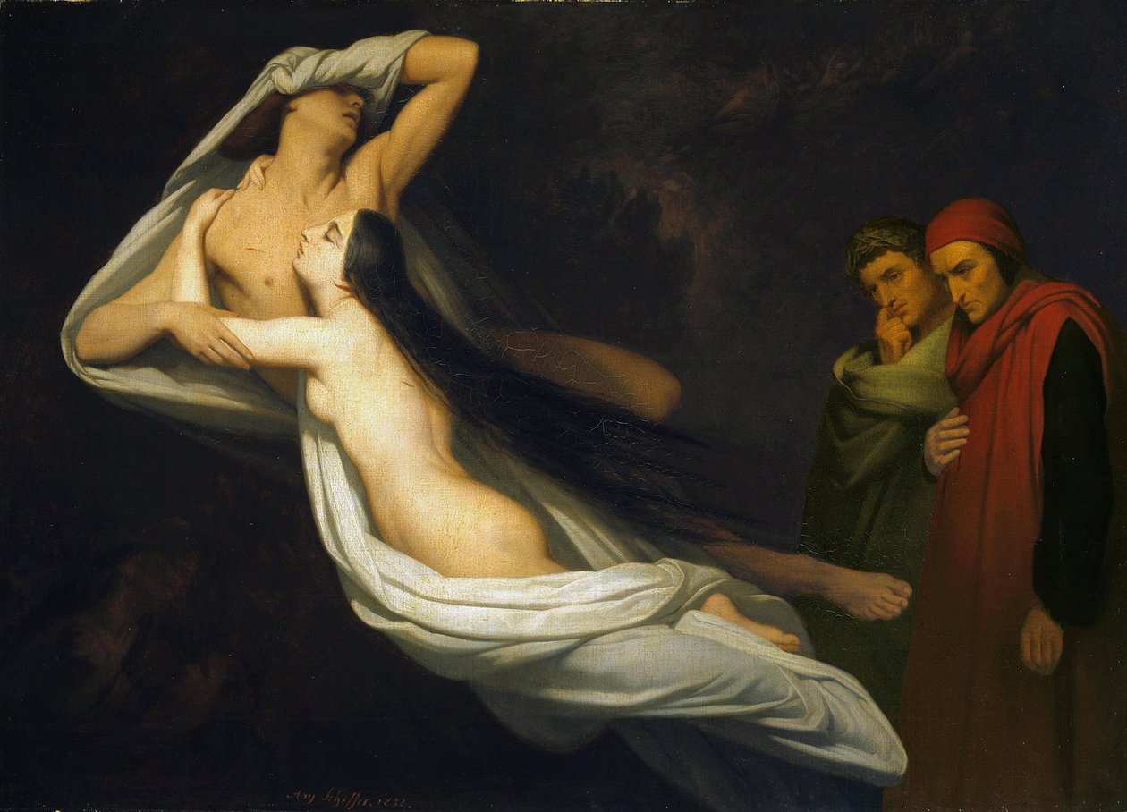 Paolo ve Francesca, 1854 by Ary Scheffer