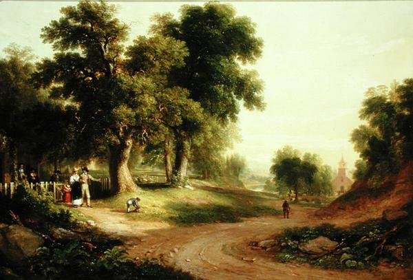 Pazar Sabahı (tuval üzerine yağlı boya) by Asher Brown Durand
