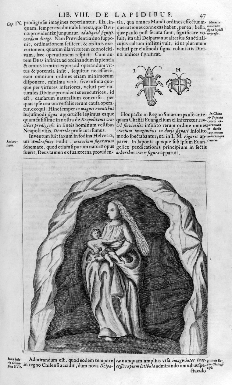 Bakire ve çocuk, 1678 by Athanasius Kircher