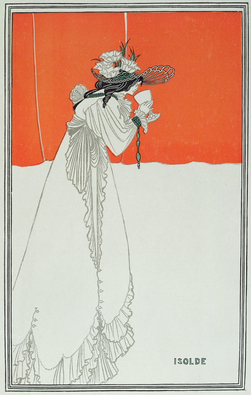 Isolde Zehir İçiyor (renkli litografi) by Aubrey Beardsley