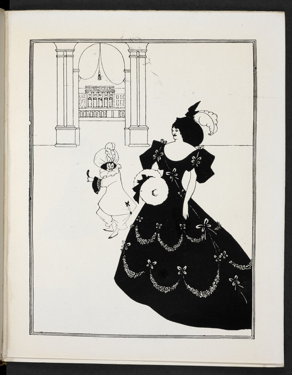 İki figürü gösteren çizim by Aubrey Beardsley