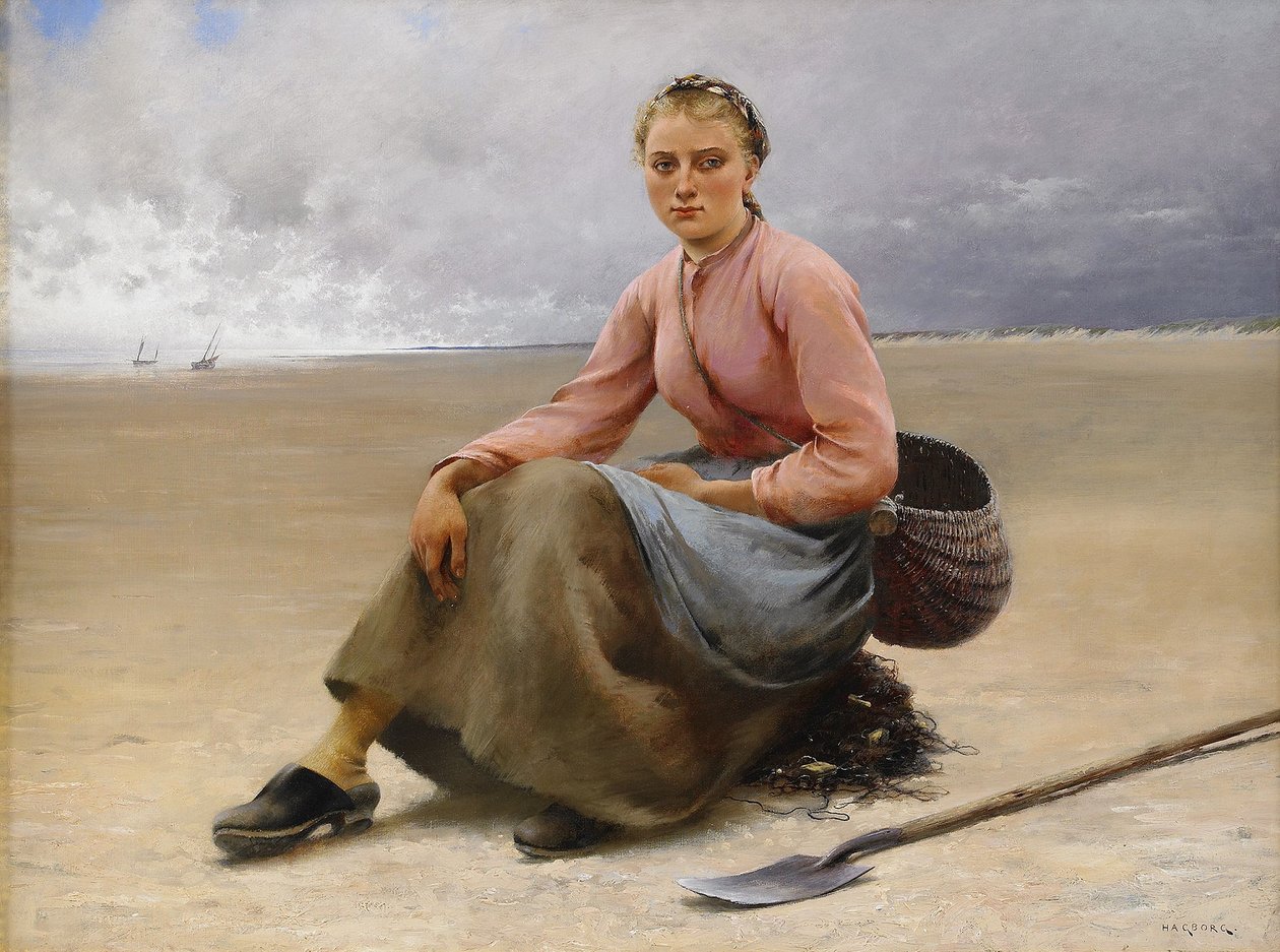 İstiridye toplayıcı - Brittany by August Hagborg