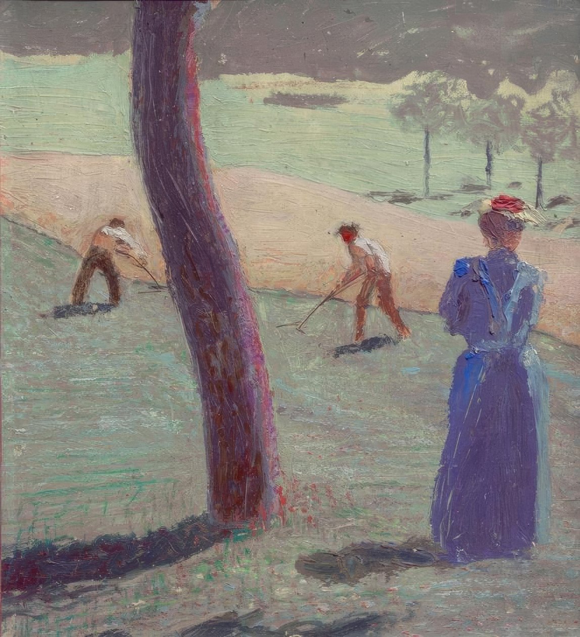 Kandern yakınlarındaki tarlada çalışan işçiler by August Macke