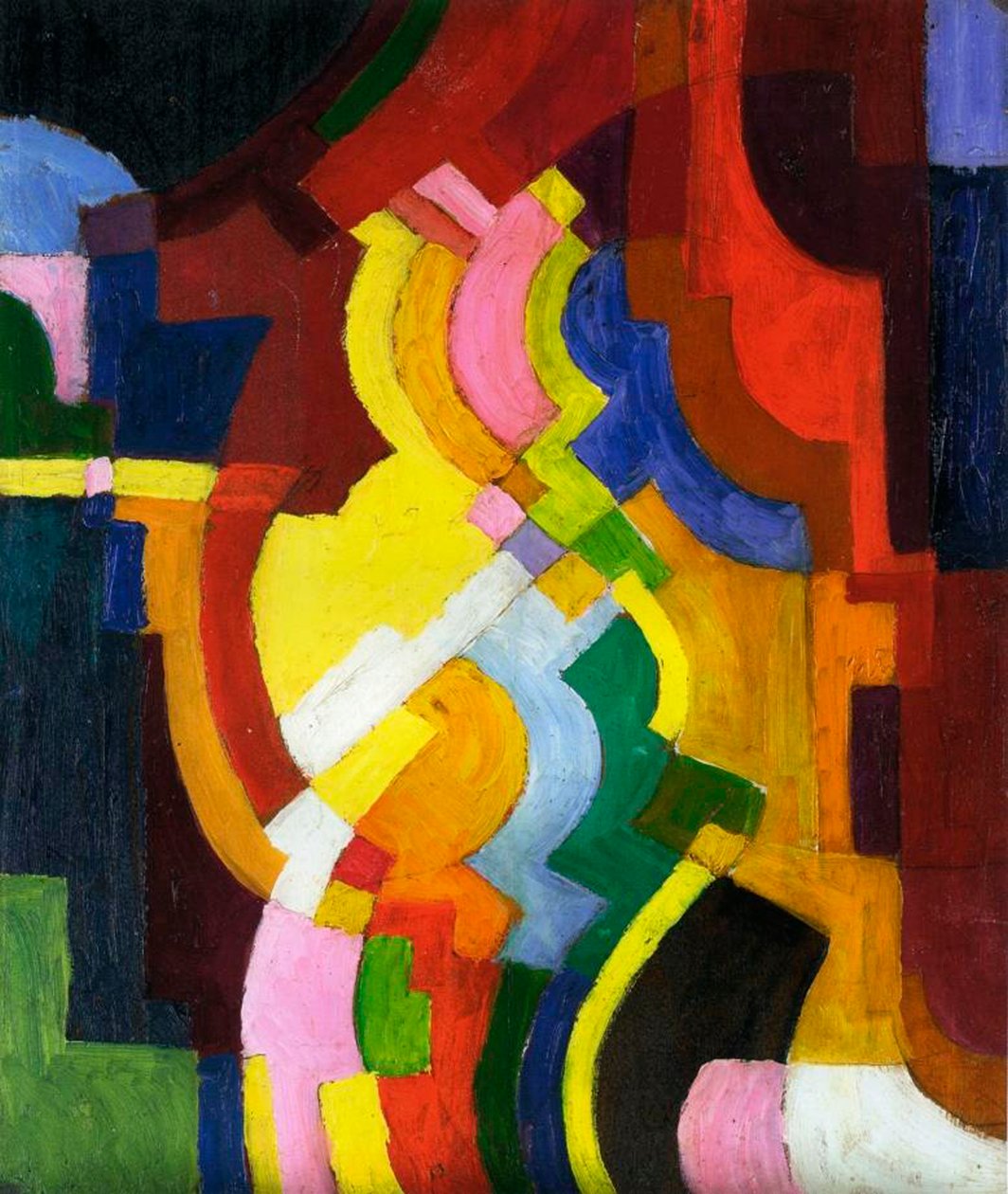 Renkli Formlar III, 1913 by August Macke