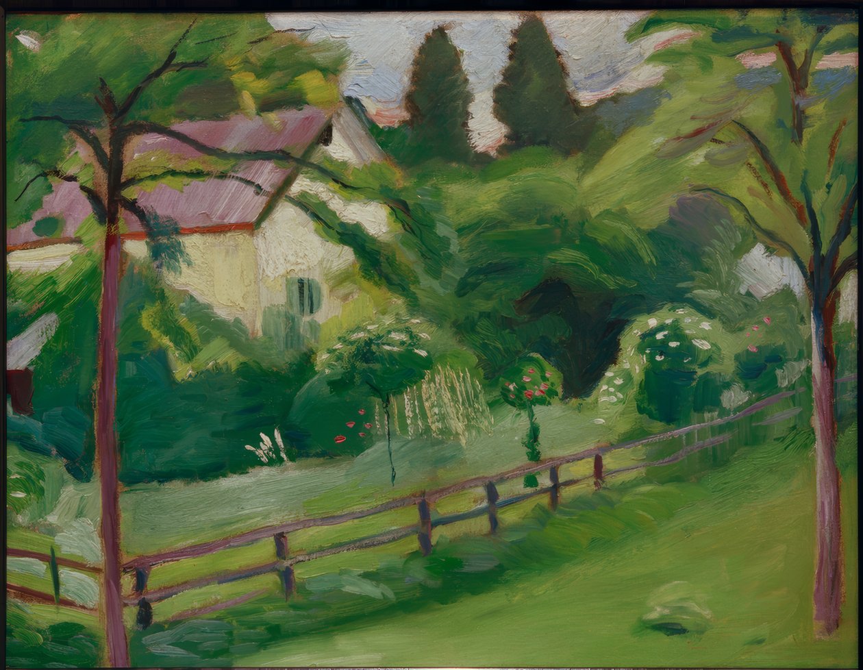 Bahçeli kır evi by August Macke