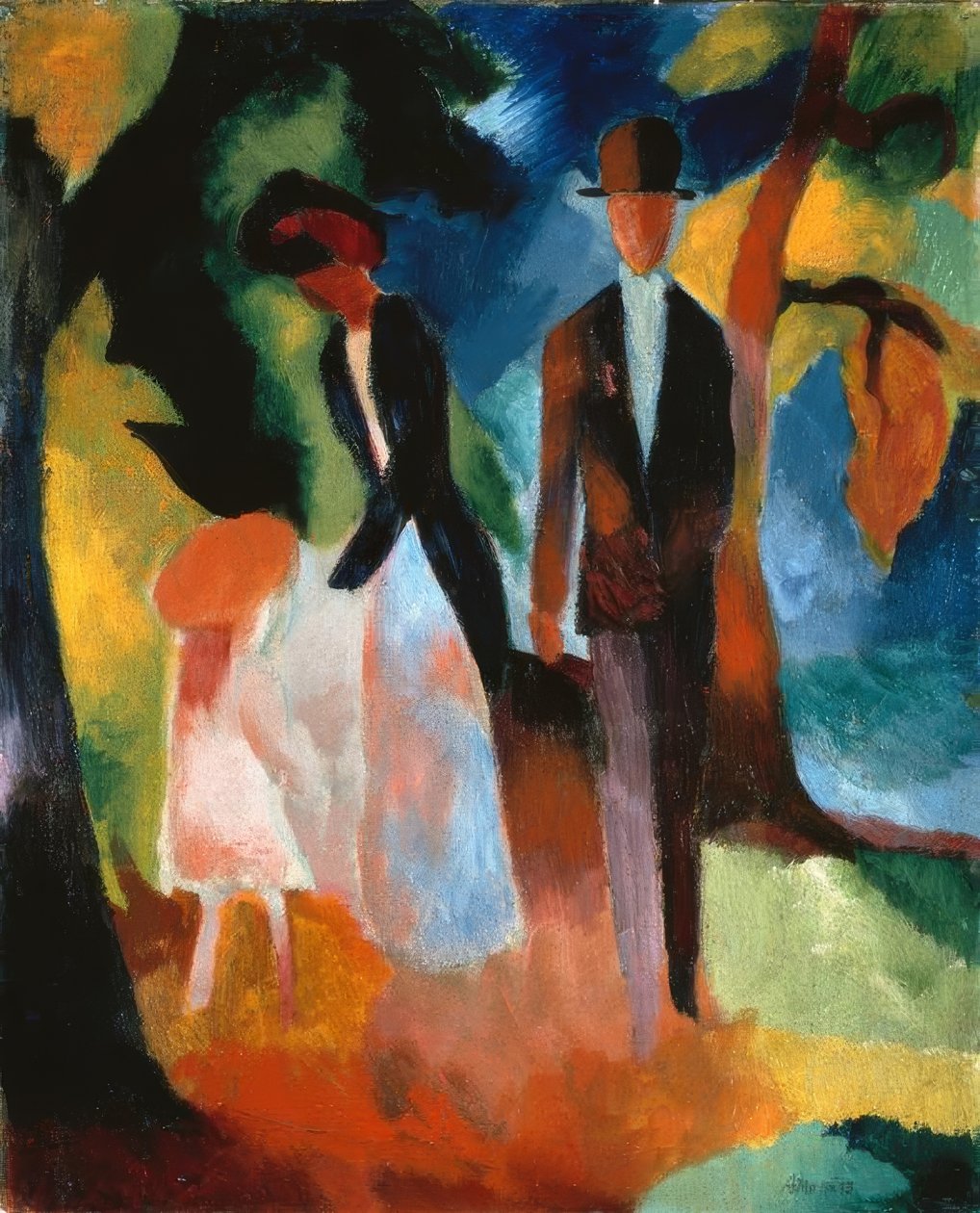 Mavi göldeki insanlar by August Macke