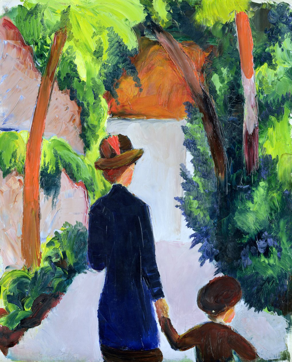 Parkta Anne ve Çocuk, 1914 by August Macke