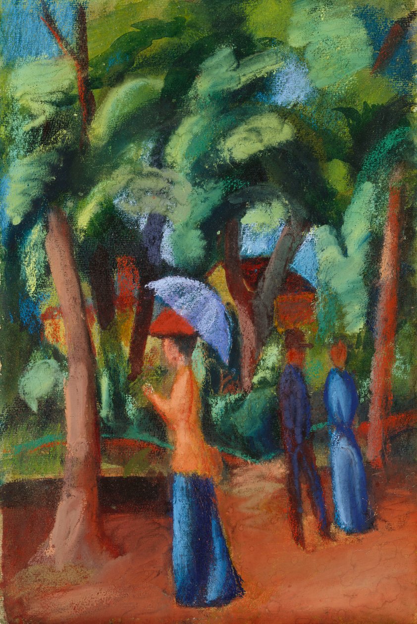 Parkta Bir Gezinti, 1914 by August Macke
