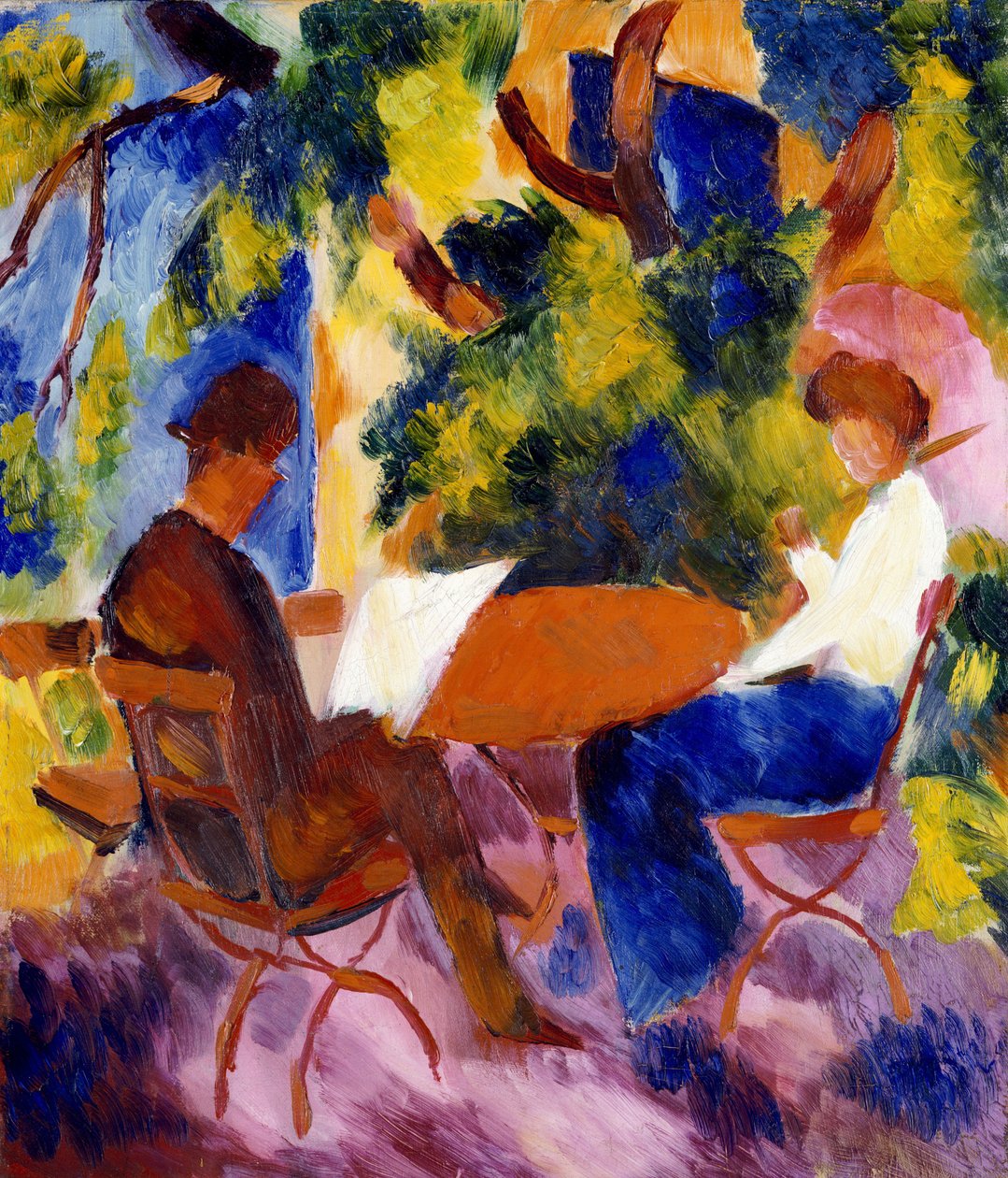 Bahçe Masasında, 1914 by August Macke