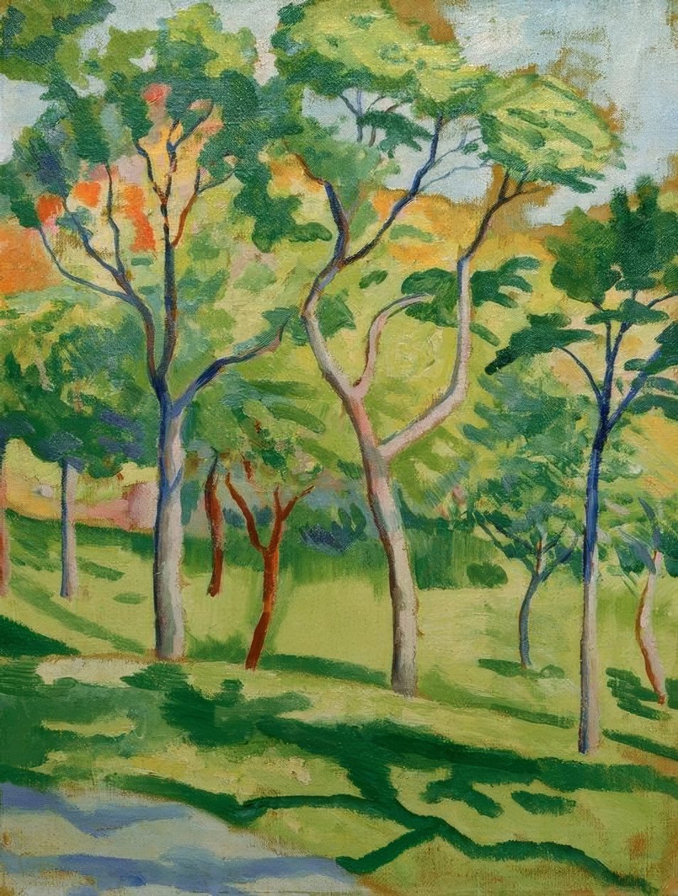Çayırdaki ağaçlar by August Macke