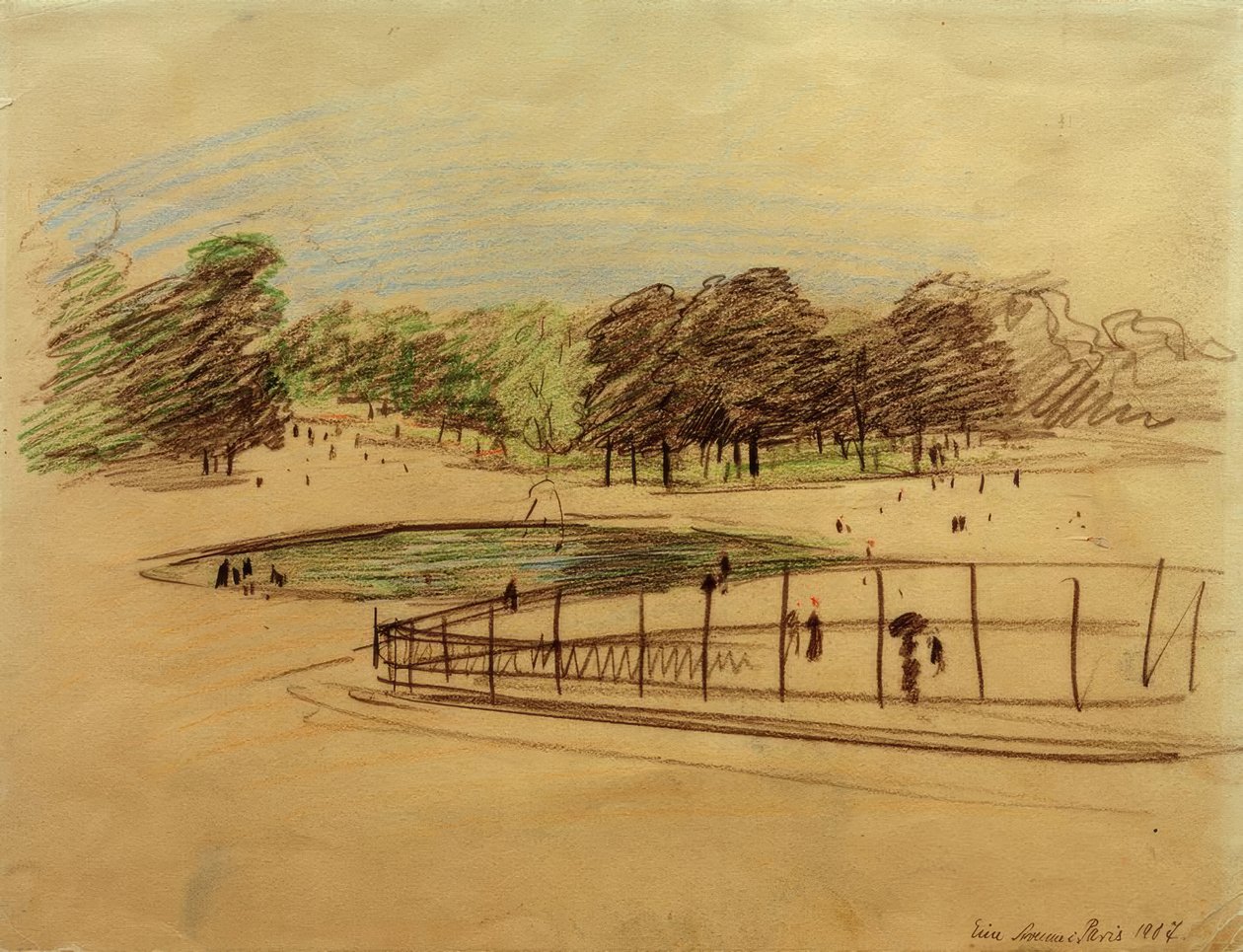 Bassin im Jardin des Tuileries by August Macke