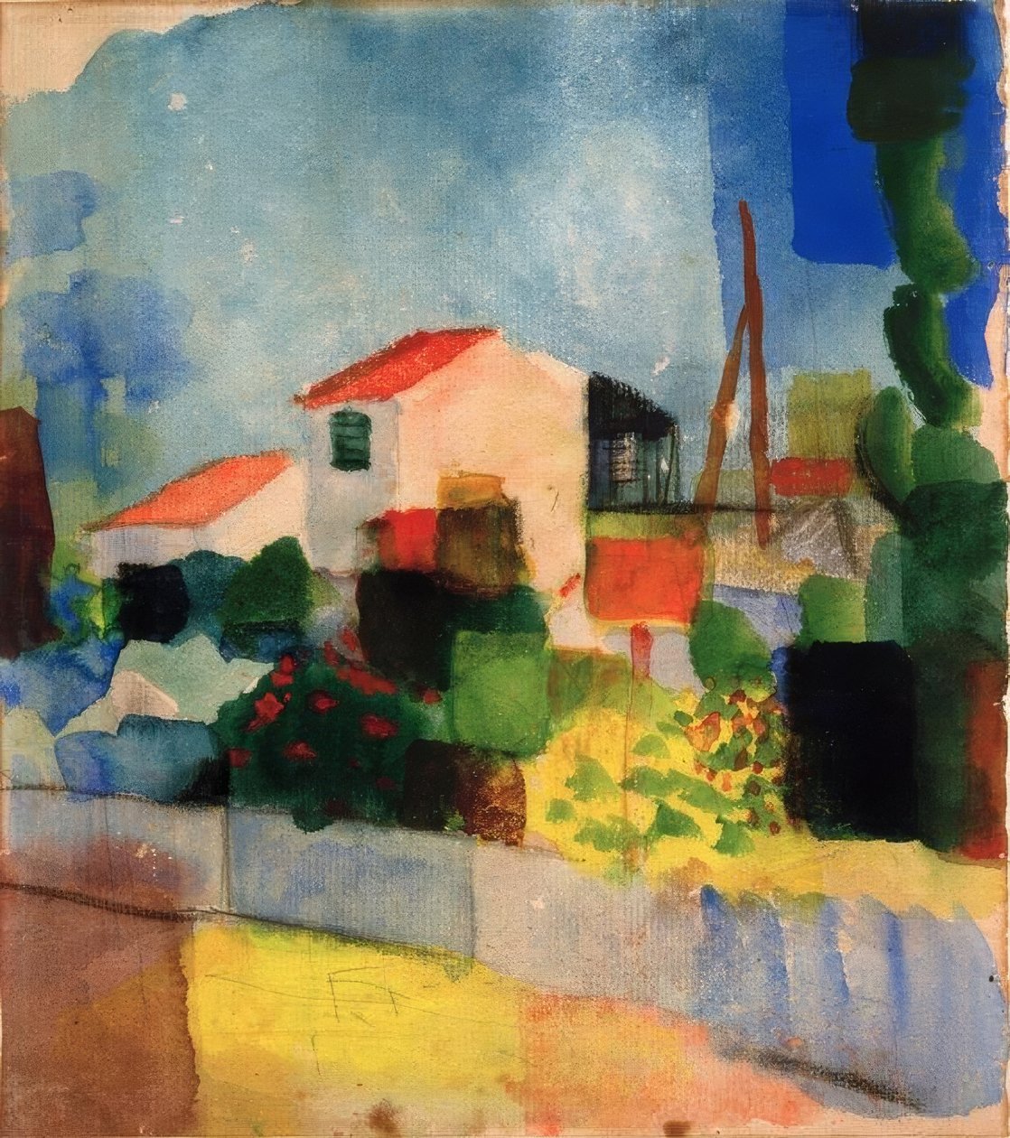 Aydınlık ev (1. versiyon) by August Macke