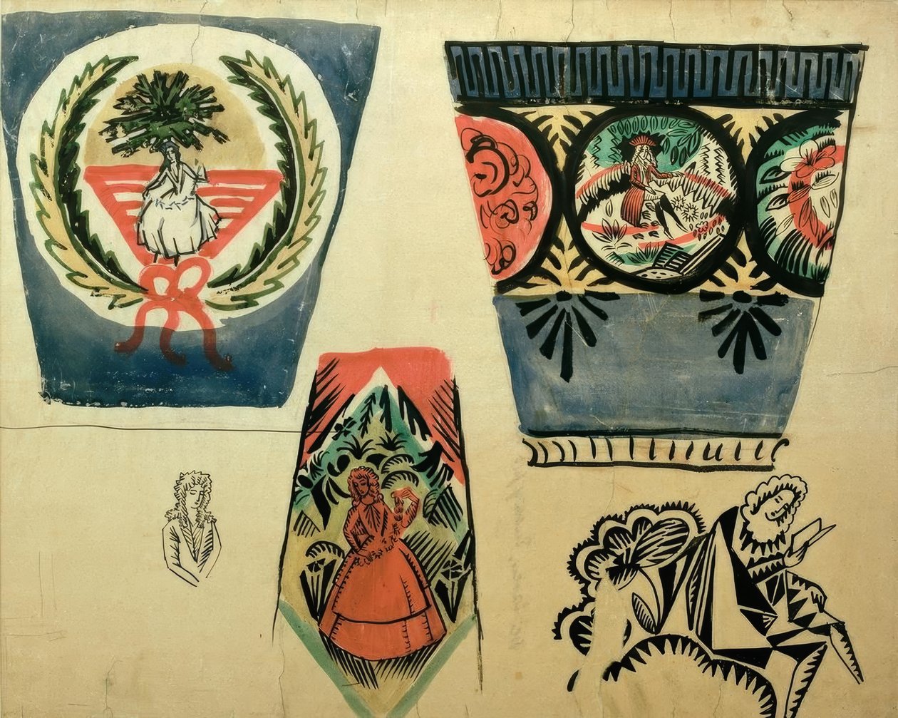 üç vazo by August Macke