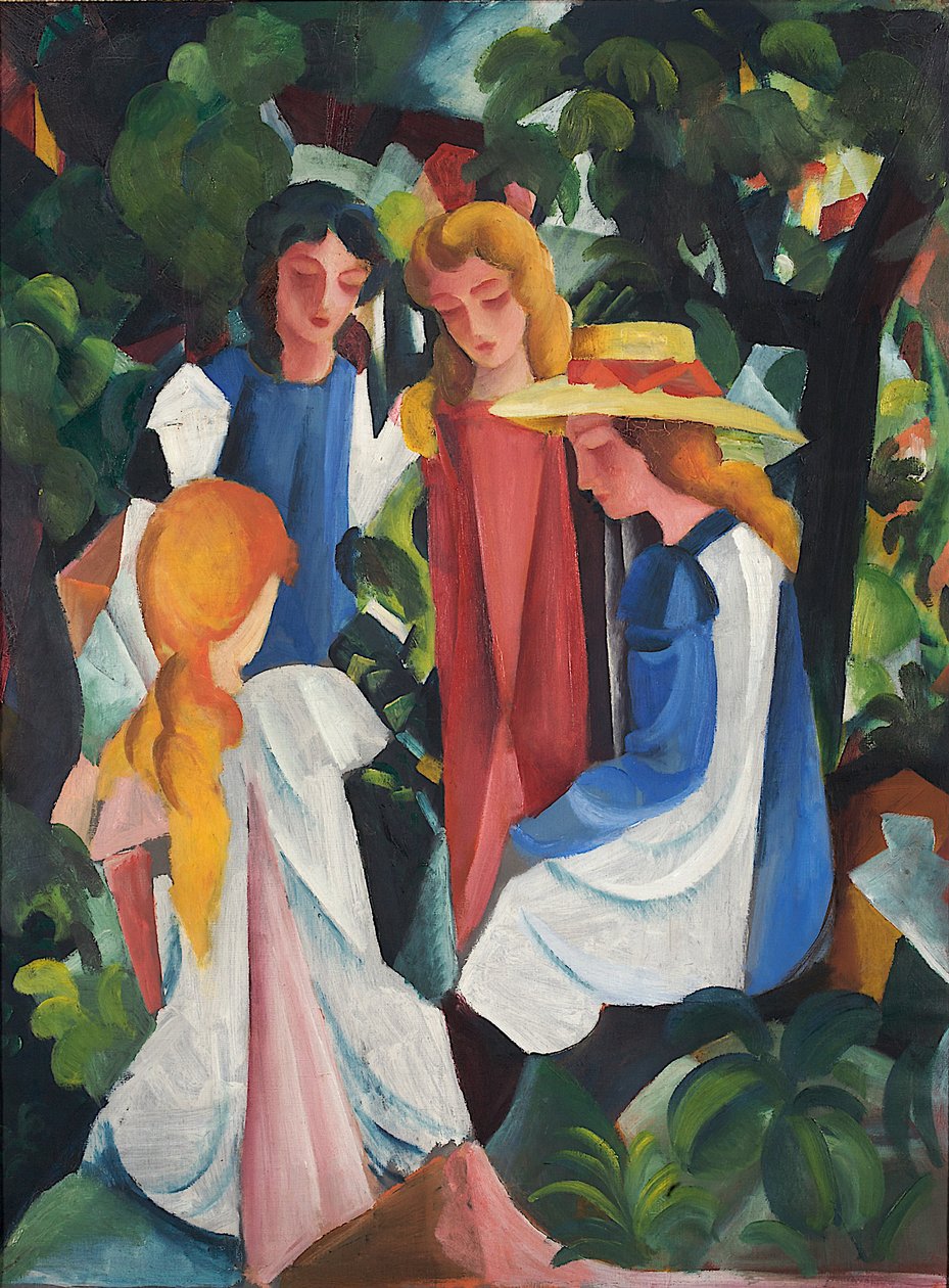 Dört Kız, 1912-1913 by August Macke